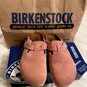 Birkenstock Pink Clay Boston Clogs
